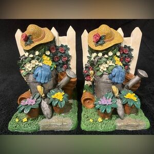 Vintage 1995 Figi Graphics Summerhouse Gardening Heavy Bookends